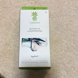 Cariloha Women's Underwear Bamboo Boyshort with Floral Leaf Print New in Box XXL